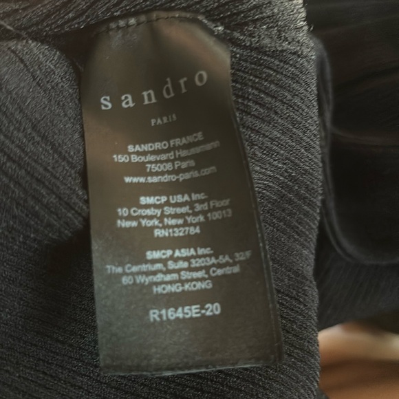 Sandro Paris Bluan Rib Knit Midi Dress in Noir size 1 - Picture 7 of 8